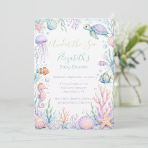 Pastel Onder De Zee Baby Shower Kaart