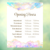 Pastel Opal Design Opening Uours Window Cling Raamsticker (Vel 3)