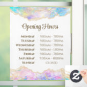Pastel Opal Design Opening Uours Window Cling Raamsticker (Huis)