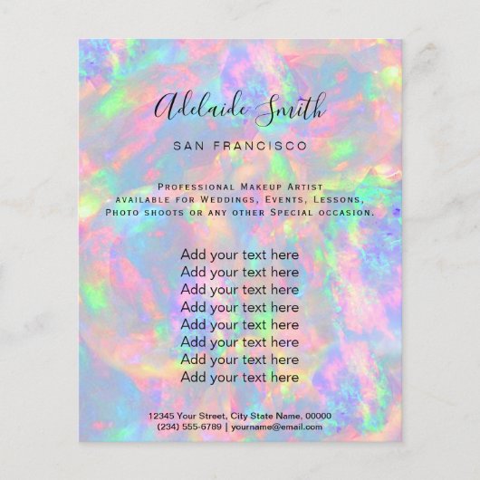pastel opal FAUX holografen Flyer (Voorkant)
