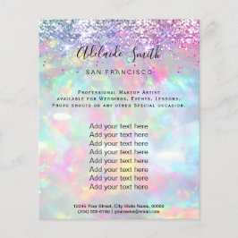 pastel opal glitter FAUX holografen Flyer