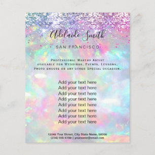 pastel opal glitter FAUX holografen Flyer