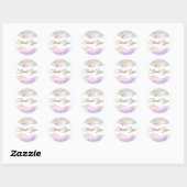 Pastel Opal Hartelijk dank Ronde Sticker (Vel)
