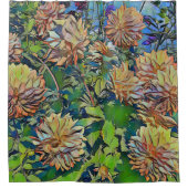 Pastel Orange Fleurs Douche Rideau (Devant)