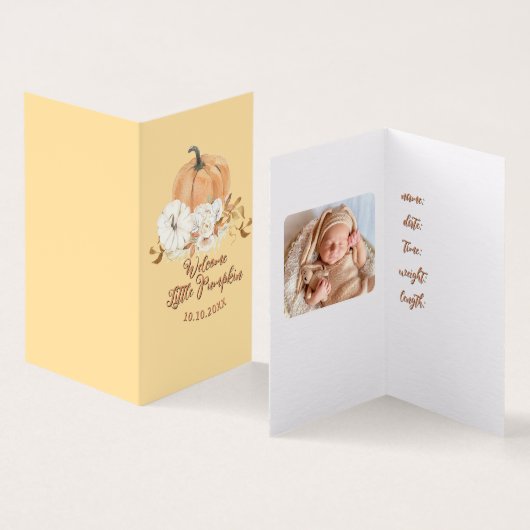 Pastel Orange Little Citrouille Baby Faire-part (Inside and Outside)