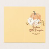 Pastel Orange Little Citrouille Baby Faire-part (Outside Unfolded)