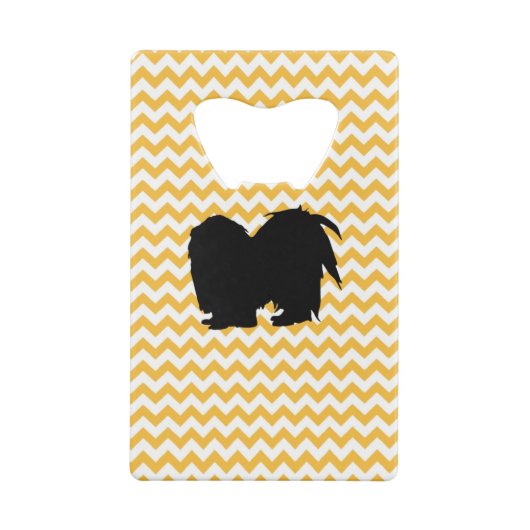 Pastel Oranje Chevron met Shih Tzu Kredietkaart Flessenopener (Achterkant)