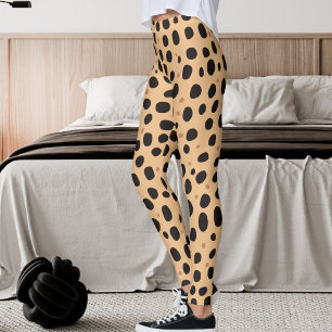 Pastel Oranje Donkergrijze Vlekken Safari Luipaard Leggings