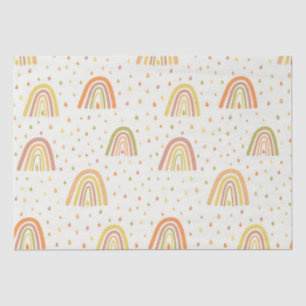 Pastel Oranje en Geel Boho Regenbogen Patroon Tissuepapier