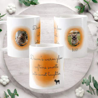 Pastel Oranje Franse Bulldog Custom Foto mok