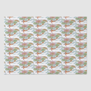 Pastel Oranje Koi Fish Pink Spring Garden W Tissuepapier