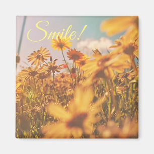 Pastel Oranje Madeliefjes Bloemen Smile Magnet Magneet