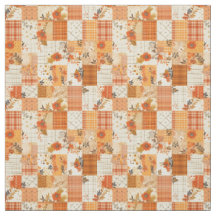 Pastel Oranje Patchwork Vintage Cottagecore Dekbed
