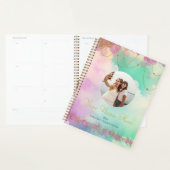 Pastel Orbes roses et Gold Stars Calendrier Planne (Devant avec enveloppe)