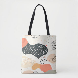 Pastel Organische Vormen Canvas tas met Kleurrijke