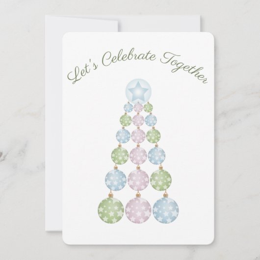 Pastel Ornamenten Moderne kerstboom Aangepast Kaart (Voorkant)