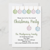 Pastel Ornamenten Moderne kerstboomfeest Kaart (Achterkant)