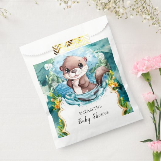 Pastel Otter Baby shower Bedankzakje (Gezegeld)