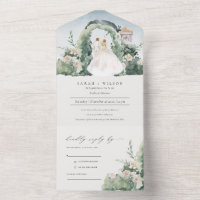 Pastel Paar Floral Garden Arch Botanische bruiloft