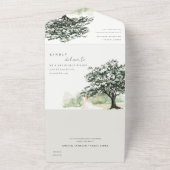 Pastel Paar Floral Tuin Bouw Botanische bruiloft All In One Uitnodiging (Buitenkant)