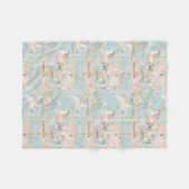 Pastel Paarden Draaimolen Patroon Fleece Deken (Voorkant (Horizontaal))
