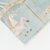 Pastel Paarden Draaimolen Patroon Fleece Deken (Hoek)