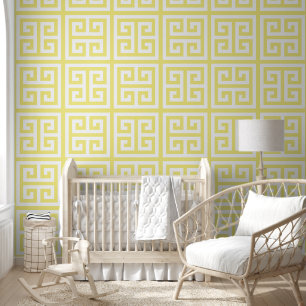 Pastel Paardenbloem Geel en Witte Grote Griekse Sl Behang