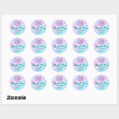 pastel paars blauw dank u ronde sticker (Vel)