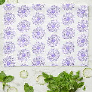 Pastel Paars Daisy Flower Print, Hippie Floral Theedoek