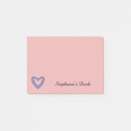 Pastel Paars en Blauw met Zwarte Hart Post-it® Notes