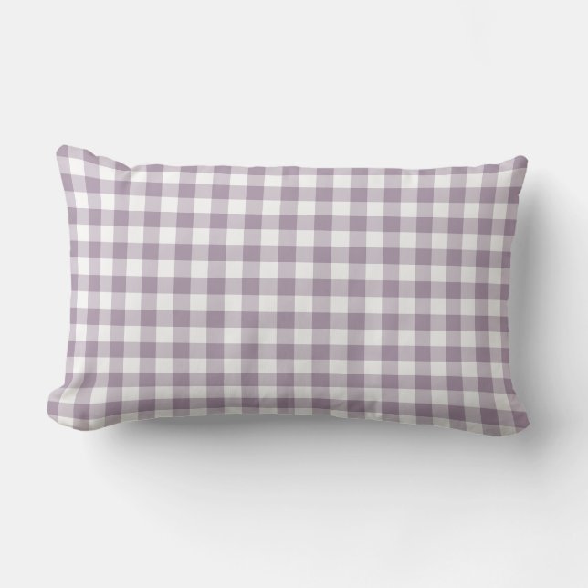 Pastel Paars en White Gingham Pattern Kussen (Voorkant)
