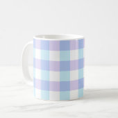 Pastel Paars Gingham Koffiemok (Voorkant links)