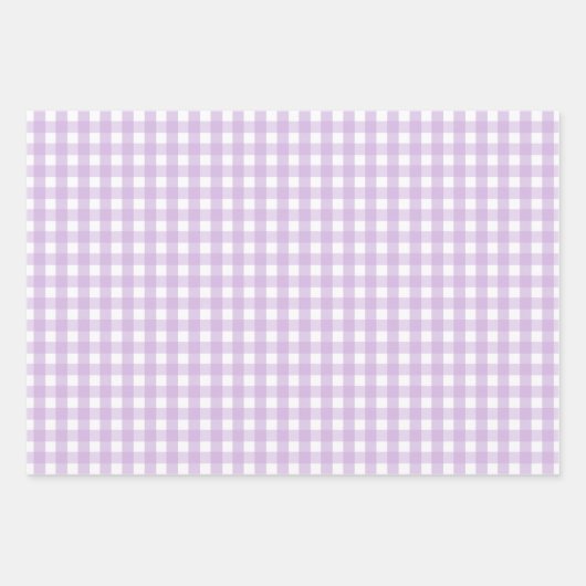 Pastel Paars Gingham Pattern Inpakpapier Vel (Voorkant 2)