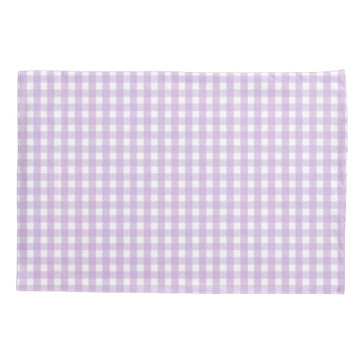 Pastel Paars Gingham Pattern Kussensloop (Achterkant)