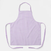 Pastel Paars Gingham Pattern Schort (Voorkant)