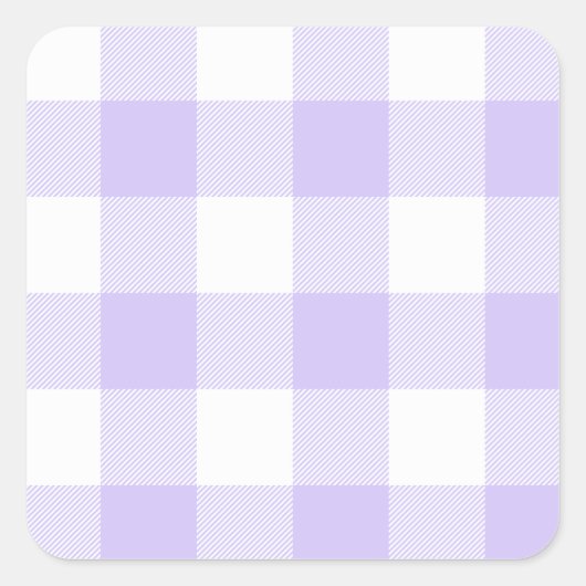 Pastel Paars Gingham Pattern Vierkante Sticker (Voorkant)