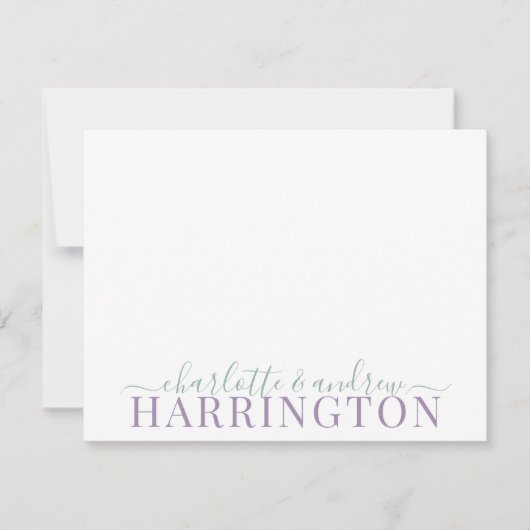 Pastel Paars Groen Notitiekaartje (Voorkant)