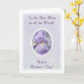 Pastel Paars Iris Moederdag Kaart (Gele Bloem)