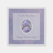 Pastel Paars Iris Moederdag Papier Napkins Servetten (Voorkant)
