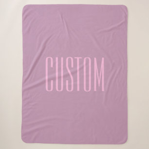 Pastel Paars & Licht Roze   Moderne Bewerkbare Tek Sherpa Deken