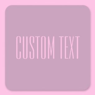 Pastel Paars & Licht Roze Moderne Bewerkbare Tek Vierkante Sticker