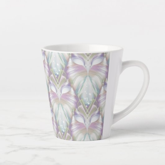 Pastel Paars Oracle Owl Patroon Latte Mok (Rechts)