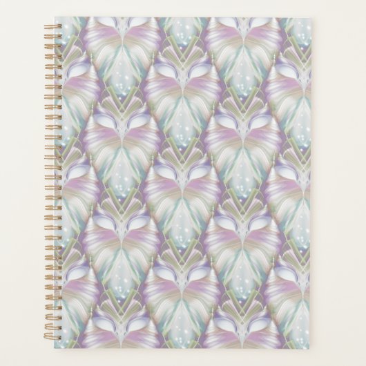 Pastel Paars Oracle Owl Patroon Planner (Voorkant)