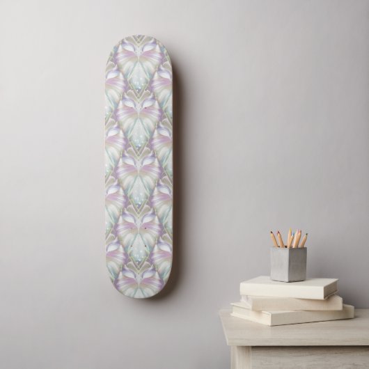 Pastel Paars Oracle Owl Patroon Skateboard (Muurkunst)