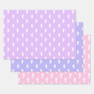 PASTEL PAARS PERIWINKLE PINKROWS OF BABY FEET INPAKPAPIER VEL