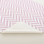 Pastel Paars Pink Herringbone Patroon Sherpa Deken (3/4)