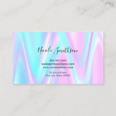 Pastel paarse blauw design visitekaartje (Achterkant)