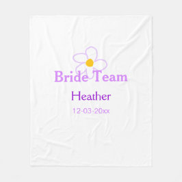 Pastel paarse bloem bruidsmeisje bruid team boho m fleece deken
