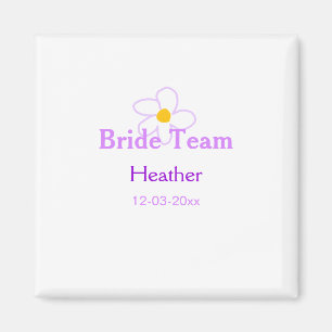 Pastel paarse bloem bruidsmeisje bruid team boho m magneet