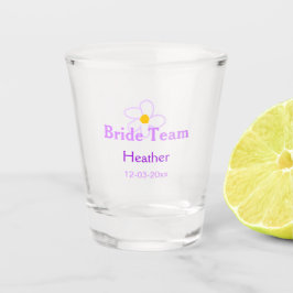 Pastel paarse bloem bruidsmeisje bruid team boho m shot glas